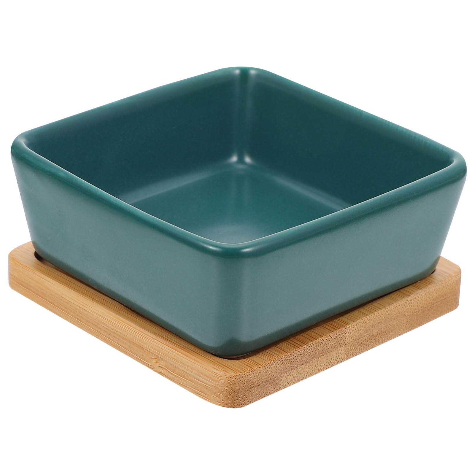 SEWOART 1Set Ceramic Pet Bowl with Base Tray and Feeding Dish for Cats and Dogs Skid Resistant Rounded Corners Easy to Durable Design