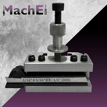 MachEl Quick Change Tool Post Holder for Boxford, Warco & Similar Size Lathe Machine (T51 STD Holder W/Parting Cut Off Holder (1/2 Blade))