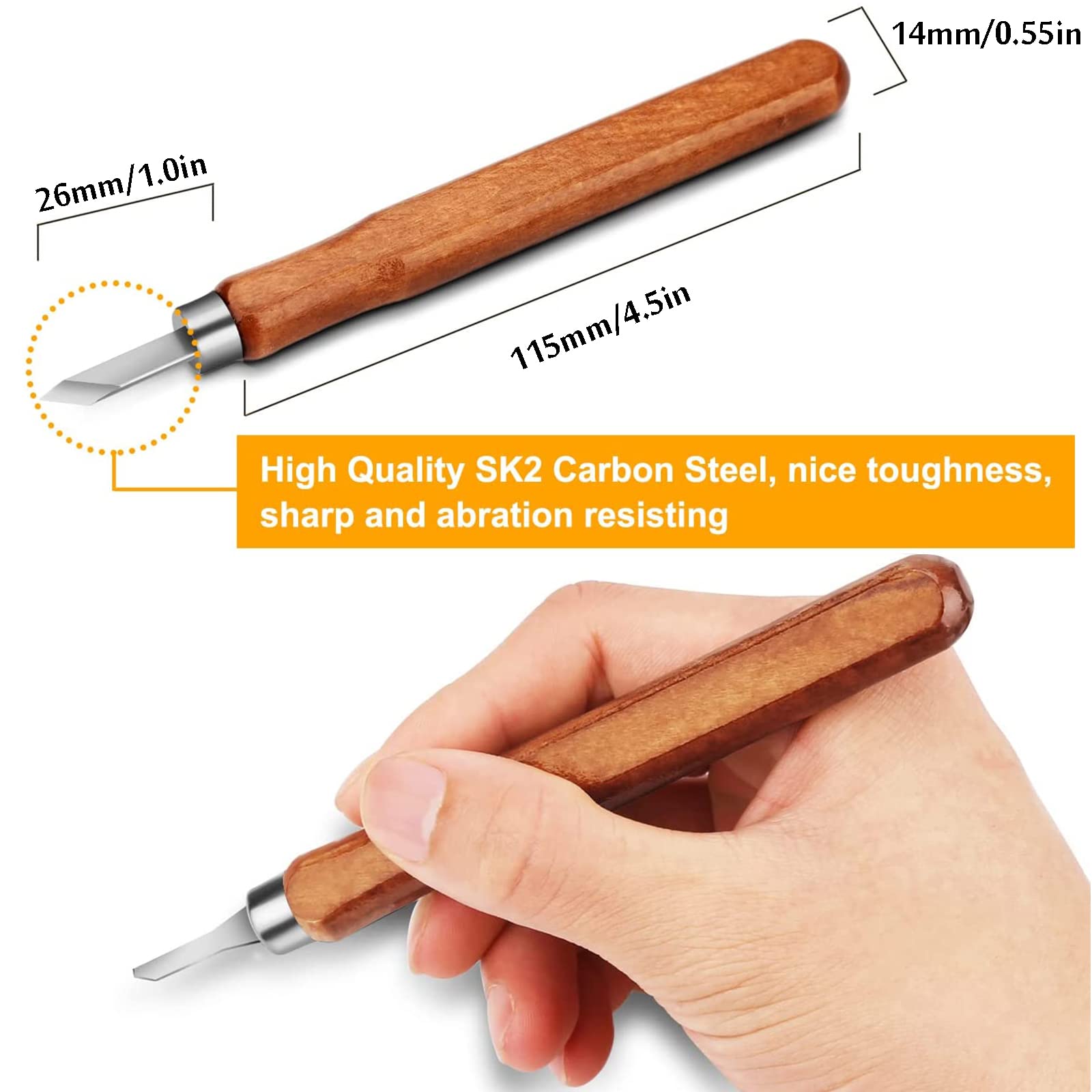 Kit 12 Sgorbie Per Legno GNHG - Acciaio SK5 Con Manico In Legno Per Intaglio - Foto 9