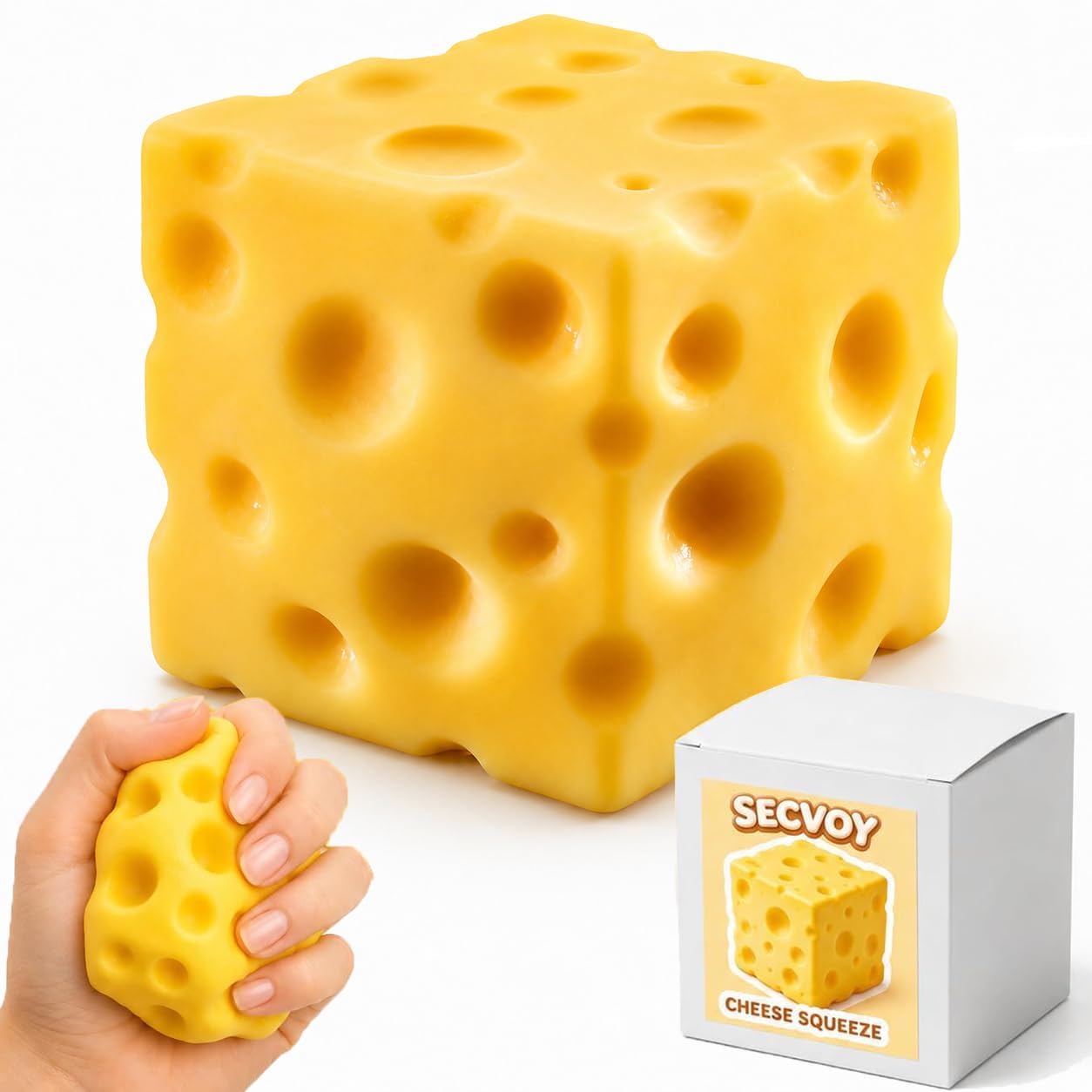 Photo 1 of SECVOY Cheese Squishy Stress Ball - Yellow