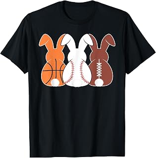 Basketball Baseball Football Sports Easter Bunny Rabbits T-Shirt
