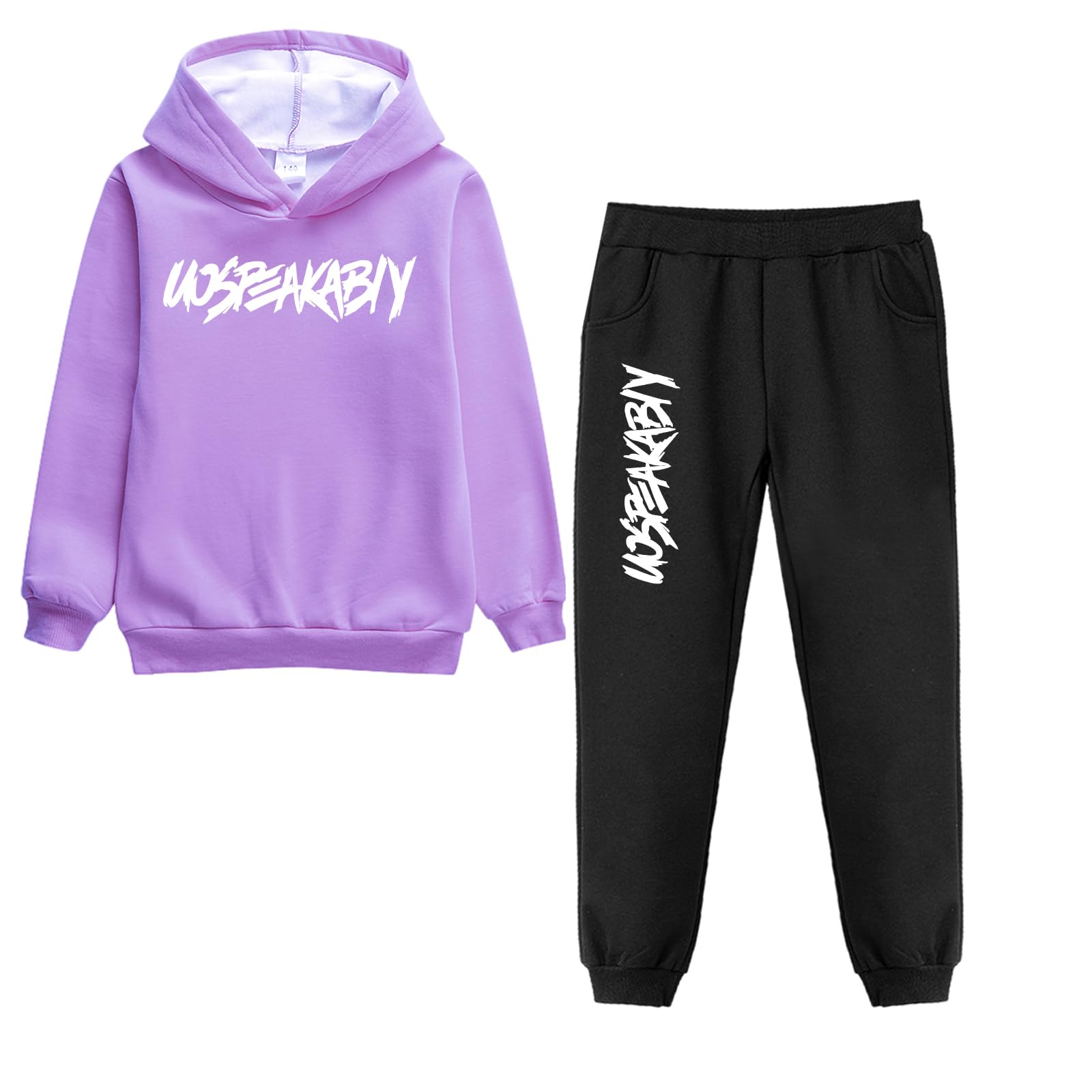 amropi Chándal Niños 2 Piezas Set Sudadera con Capucha y Pantalones Deportivo Jogging Conjunto Ropa 2-15 años — view 19