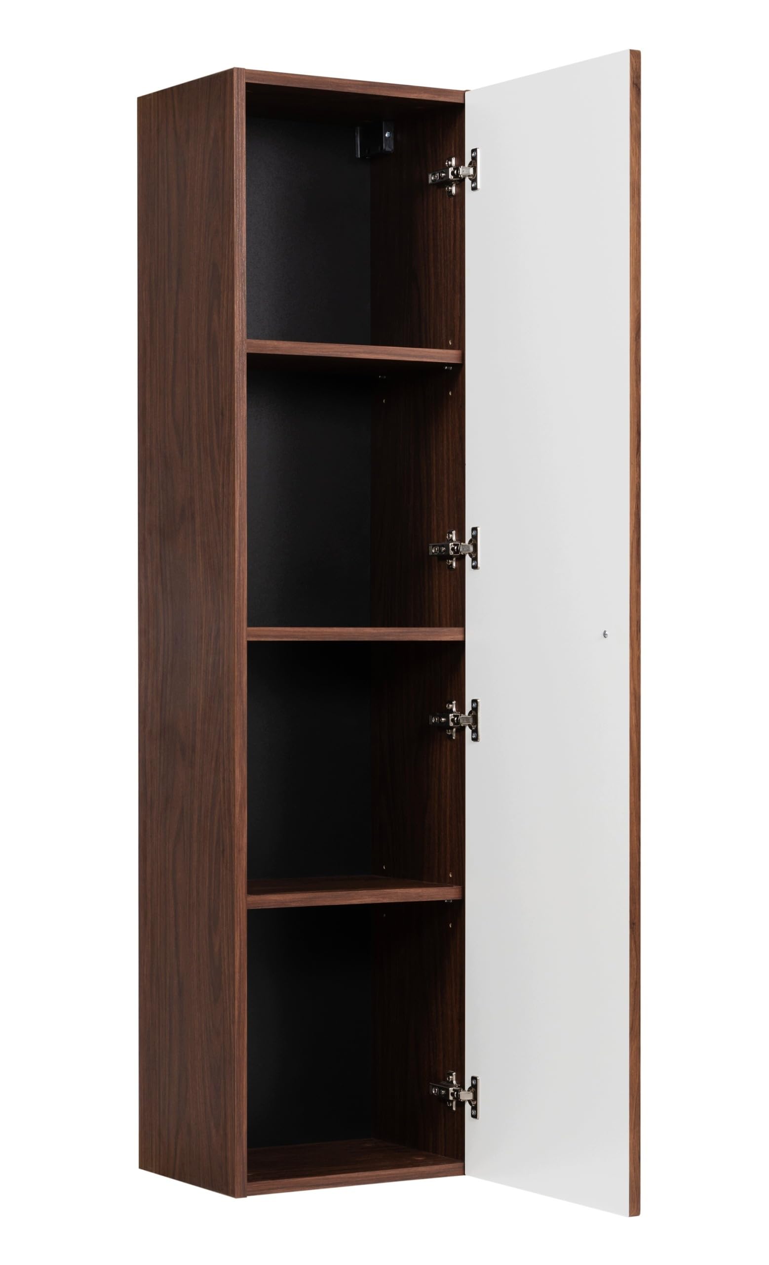 Colonna bagno sospesa 136x35 cm, frontale MDF cannettato, Rovere Noce