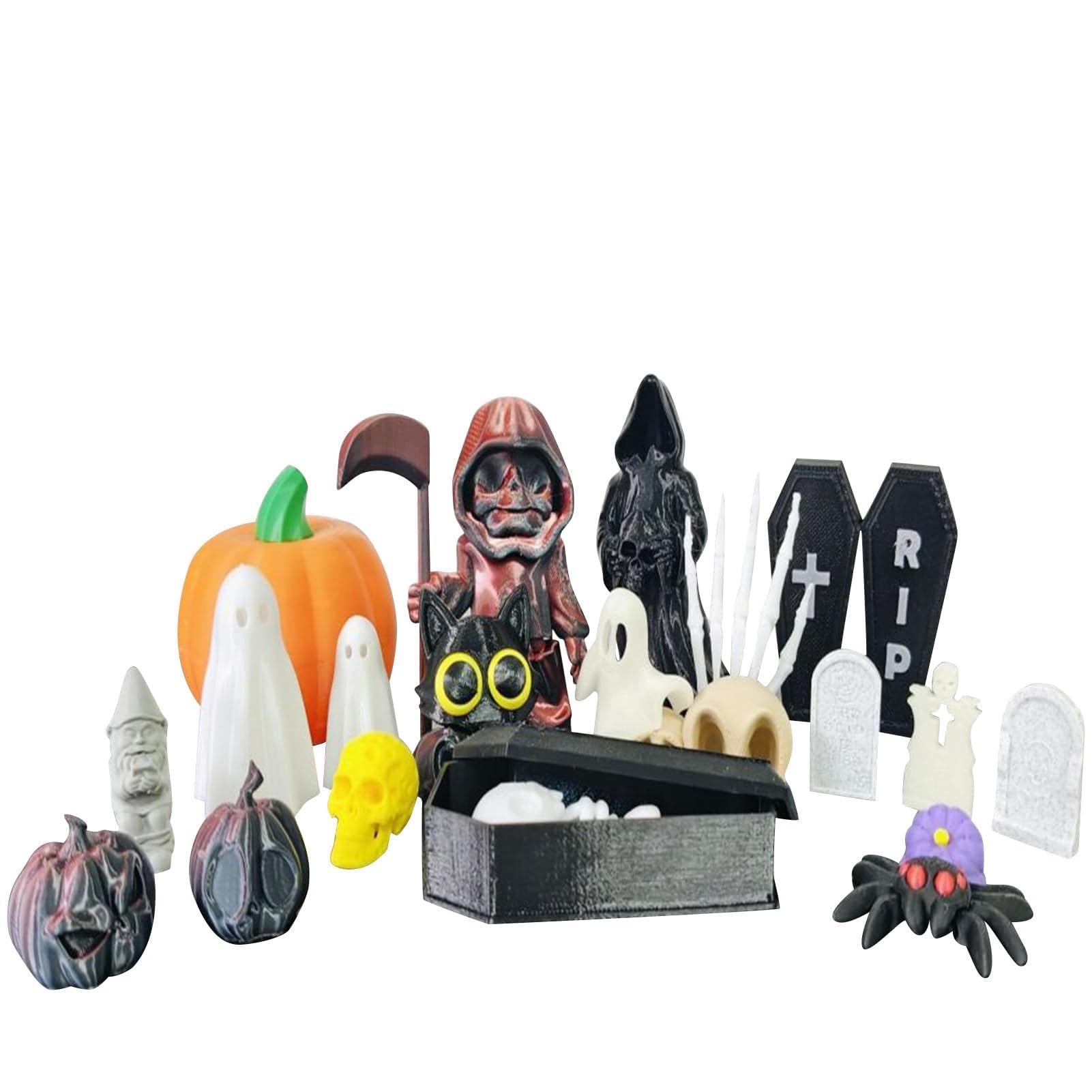 Permanent Substance Eerie Statue Set with Easy Assembly Guide for Oriented Home Display Halloween Sculptures Seasonal Display Pieces Interactive Halloween Models Home Decorations Scene Decorations