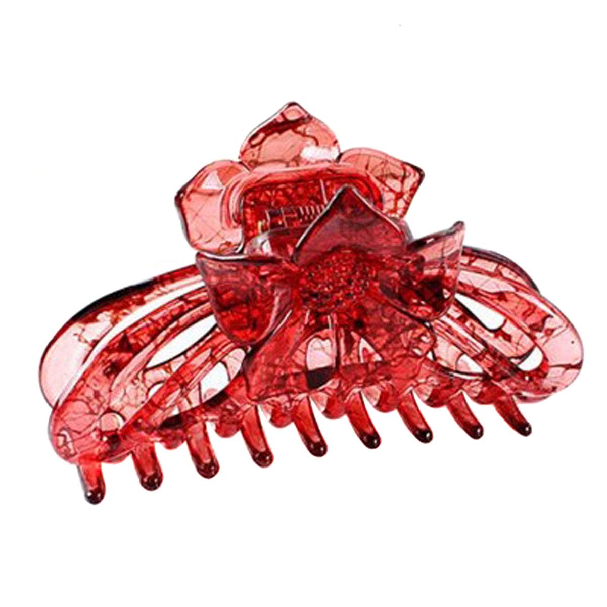 Women Elegant Flower Pattern Chic Styling Large Hair Claw Clamps Jaw Clip - Exquisite Fashion Shower Fancy Grab Clip Hairpin Hairgrip Hair Accessories