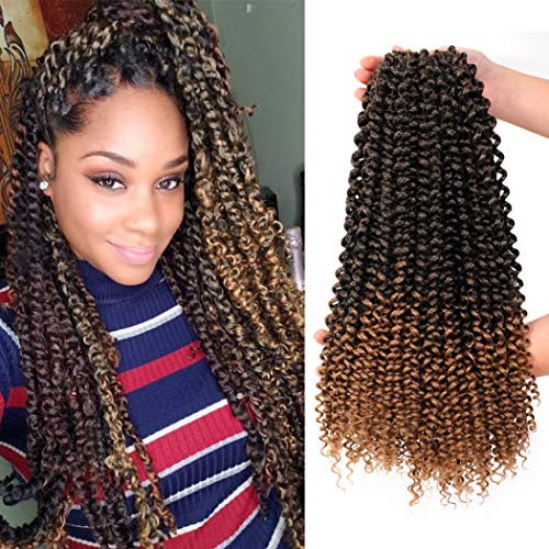 Dansama 2 Packs Passion Twist Hair Water Wave Braiding Hair for Butterfly Locs Crochet Braids Bohemian Hair Extensions (18inch (Pack of 2), T1B/27)