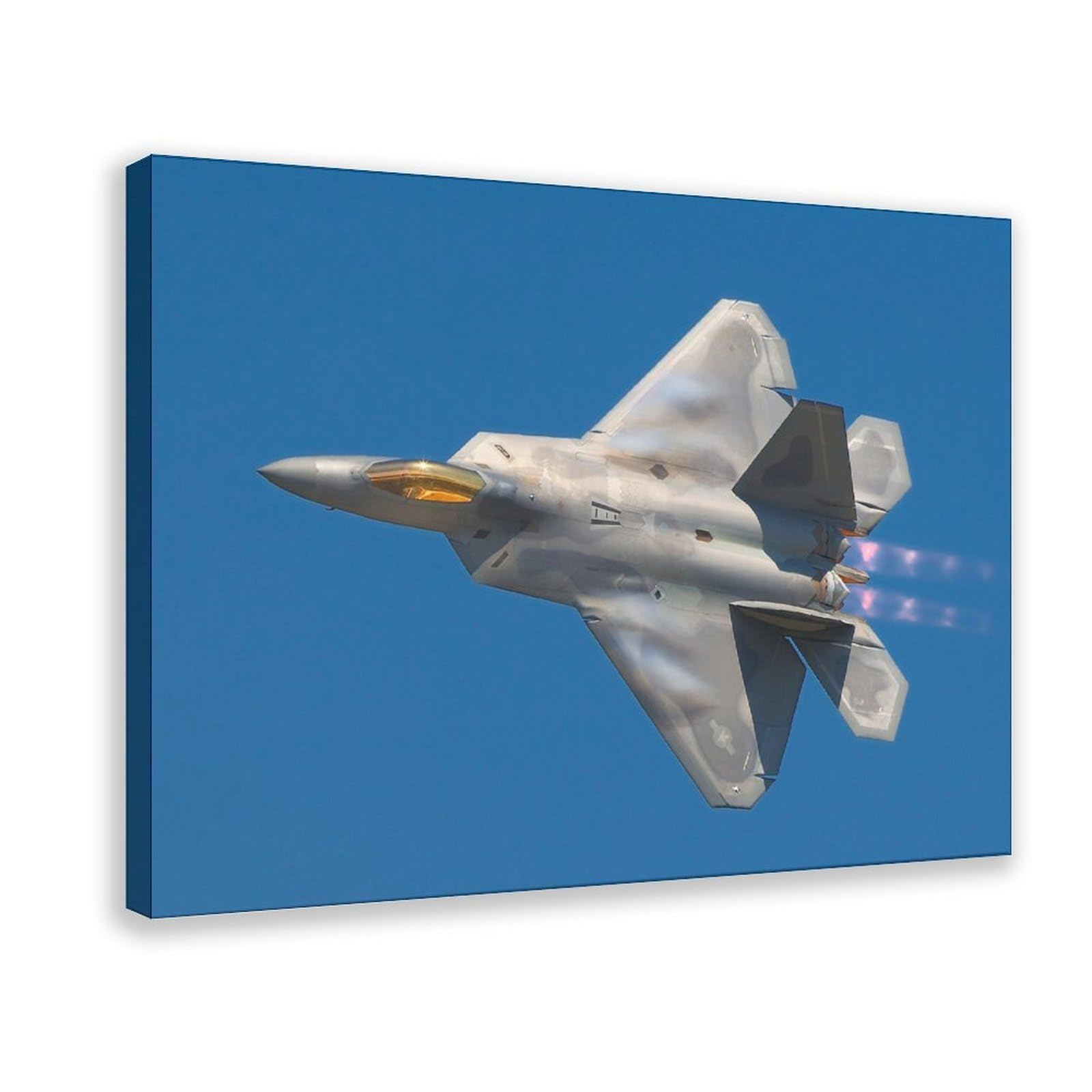 F-22 Raptor Stealth Fighter Poster Mural Suitable For Wall Decoration Art Studio Decoration Home Decoration Bedroom Decoration And Also For Office Artwork Abstract Mural 36x24inch(90x60cm) Frame-style