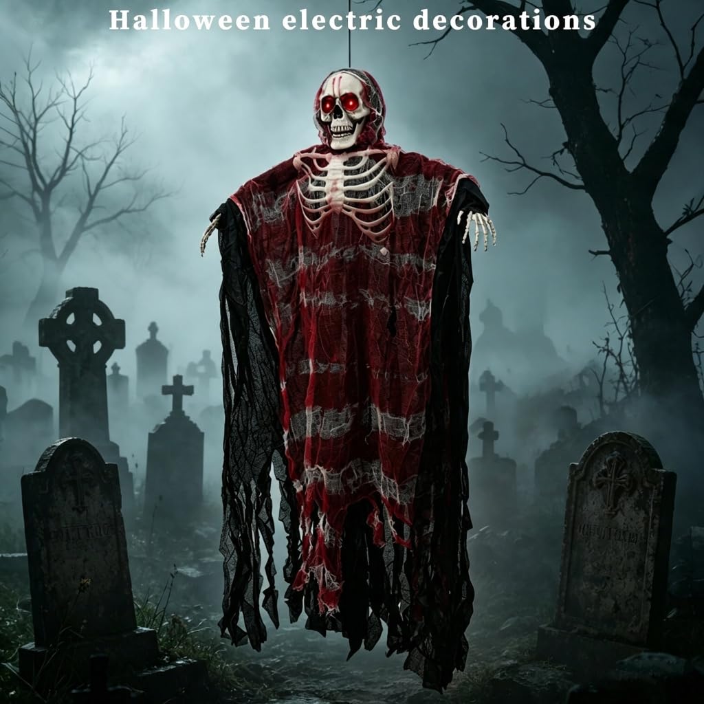 Scheletro di Halloween da appendere per esposizione di ingresso e scene di festa stile