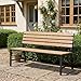 di volio Gartenbank TARZO - Sitzbank mit Lehne für Garten und Terrasse, Parkbank aus wetterfestem PS-Board in Holzoptik, 130 cm (Beige)