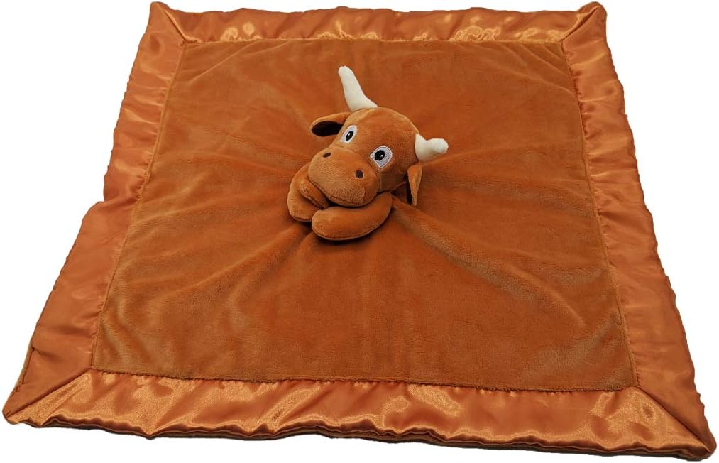 Longhorn Lovey Blanket for Baby | Large 20" x 20" Baby Lovey for Girls or Boys | Cute Longhorn Security Blanket for Babies and Toddlers