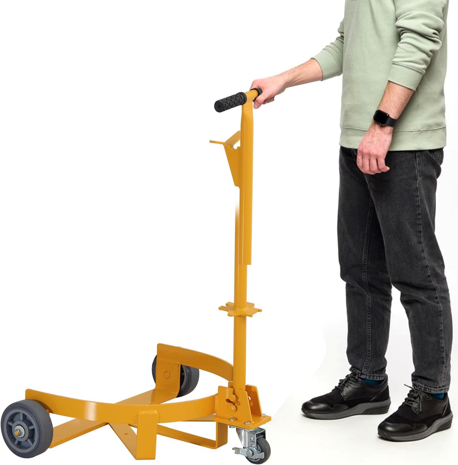55 Gallon Heavy Duty Drum Dolly, 1200lbs Load Capacity, Barrel Dolly Cart Drum Caddy, Truck Capacity Dollies with Steel Frame Swivel Casters Wheel, for Warehouse Drum Handling,Yellow