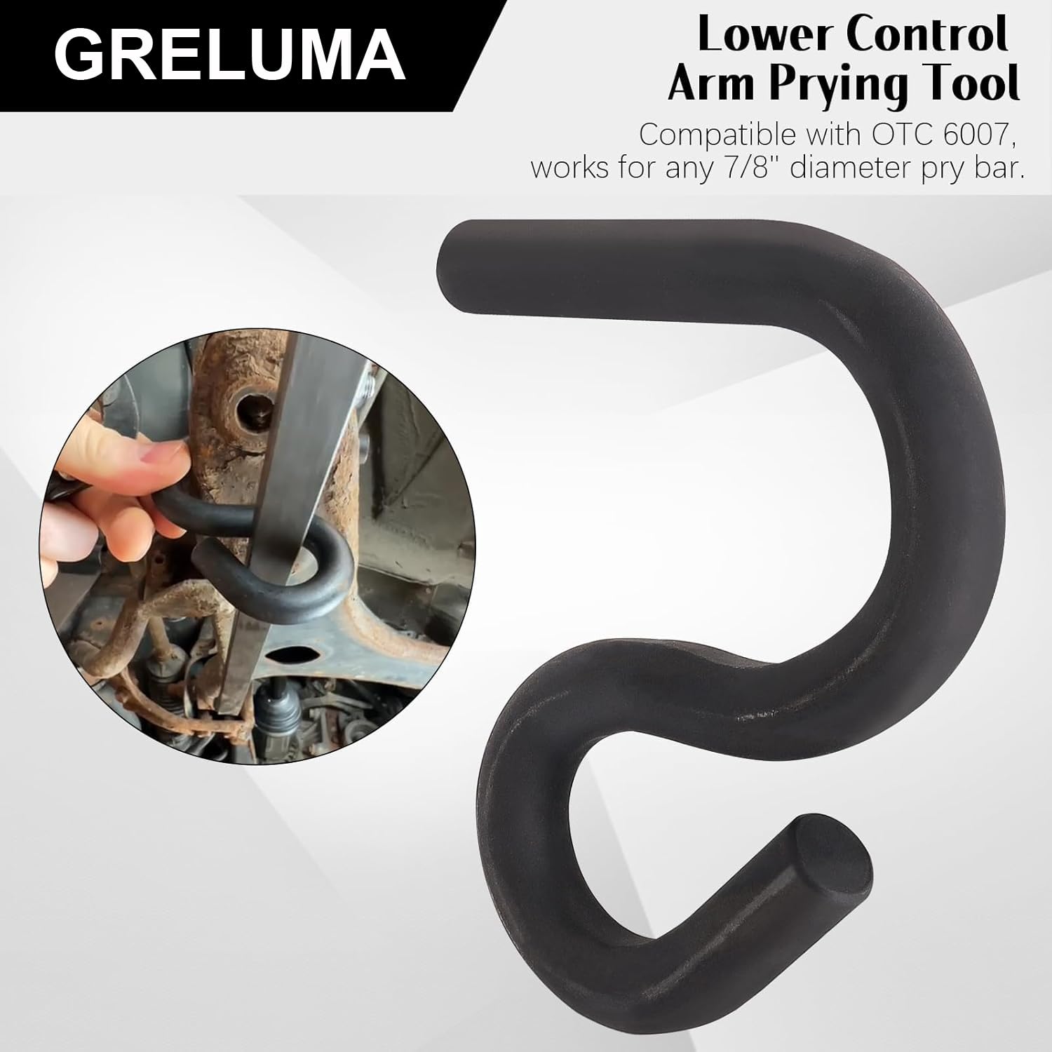 Greluma 1 Pezzo Strumento di leva per braccio controllo inferiore-Adattatore gancio leva 22mm(7/8")Strumenti auto meccanici veicoli trazione anteriore,rimozione boccole e gancio leva braccio controllo