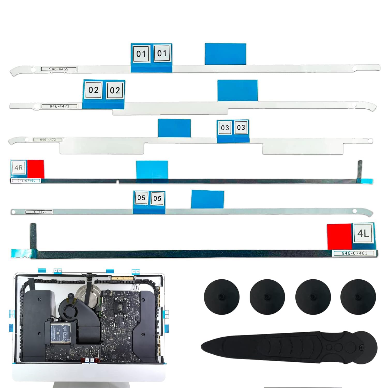 LCD Display Screen Adhesive Strips Sticker Replacement Kit Compatible for iMac 21.5 inches A1418 Retiona 2017 2019 2020 Version