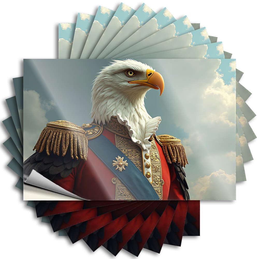 Tattoo Funny Outdoor Decor Waterproof Vinyl Sticker | Eagle in Royal Attire Soars Skyward Winter Wall for Microfiber DIY Projects(8X12CM)