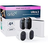 Arlo Ultra 2 Telecamera WiFi Esterno Senza Fili, Telecamera WiFi Interno