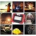 sunzone Portable LED COB Work Light,Outdoor Waterproof Flood Lights, for Camping,Hiking,Car Repairing,Workshop,Construction Site,Builtin Rechargeable Battery Power Bank and SOS Emergency Mode (Red)