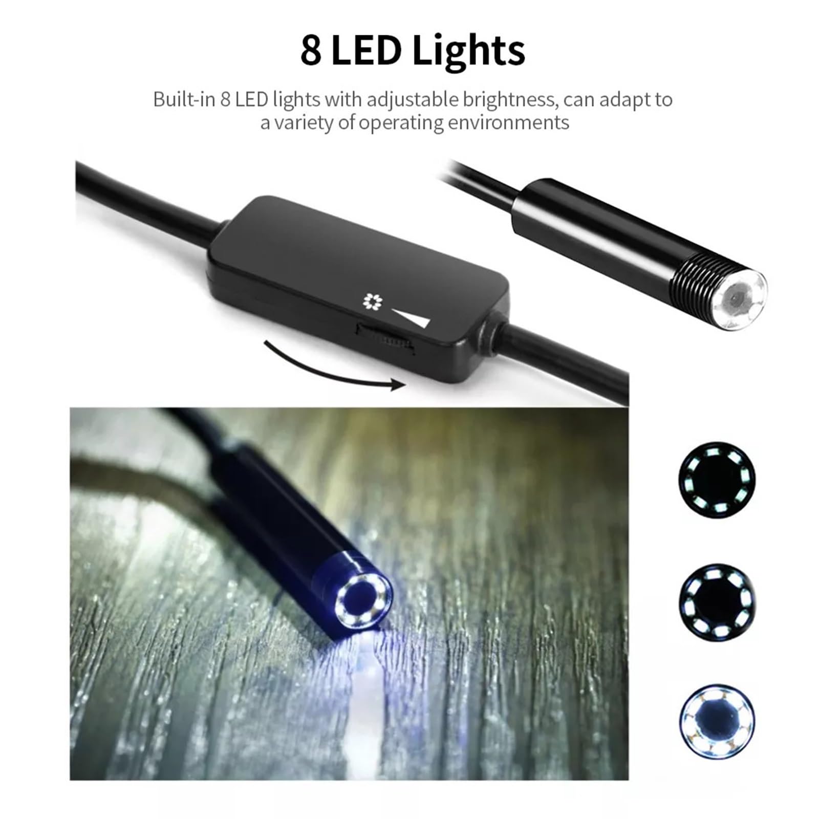 Industrie Endoskop Kamera 8mm Objektiv IP67 wasserdichte Auto Motor Kanalisation Rohr Inspektion for Smartphone PC USB Typ C Hd-Bild(3.5m,8mm Hard Cable)