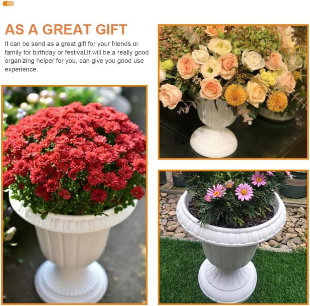 ウェディングロードリードフラワーポットホワイトフラワーガーデン壷プランターピラープラントポット小さなガーデンプラントシェルフ屋内ウェ