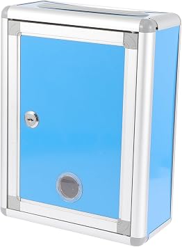 Wall Mount Locking Mailbox with Key Lock Vintage Style Aluminum Suggestion Box for Home Outdoor Use Weatherproof Letter Storage for Complaints Donations and Mail Security