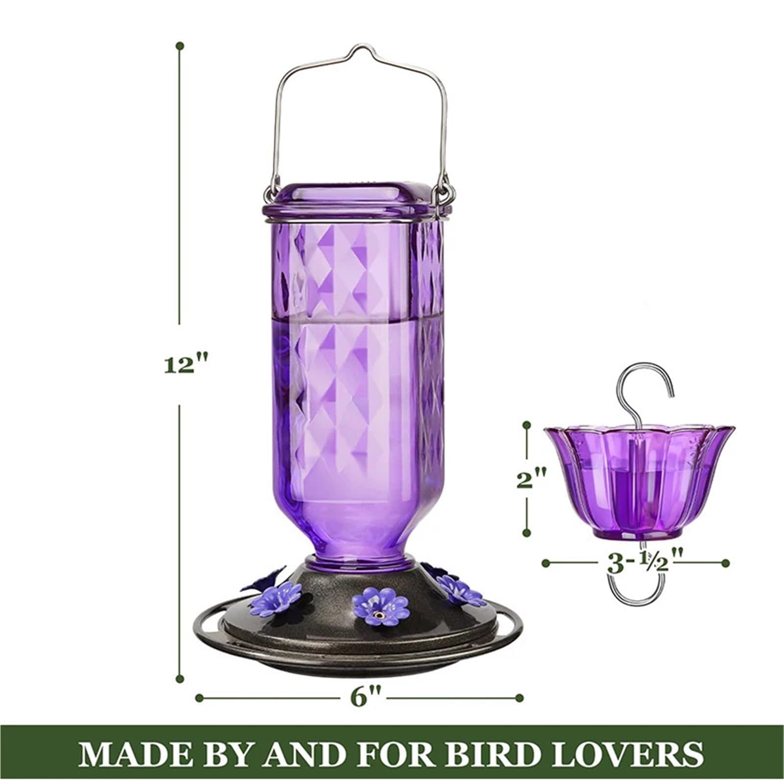 Comedero Colgante for colibríes, comedero con Base a Prueba de Fugas for pájaros al Aire Libre