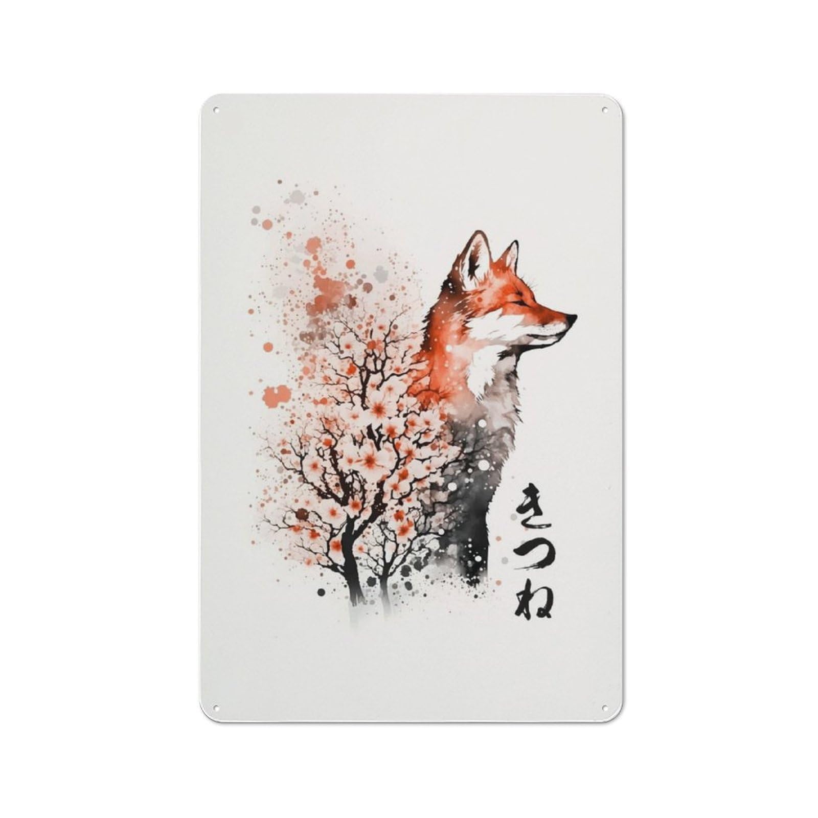Junmoney Fox Vintage-Inspired Tin Sign 30X20cm For Living Room Wall, For Display In Living Rooms And Feature Walls
