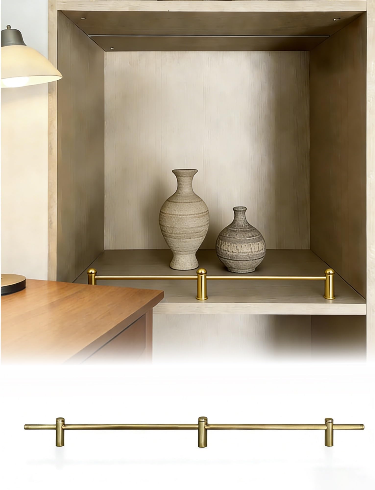 Rail de clôture en métal 111,8 cm avec 3 poteaux noir pour étagère