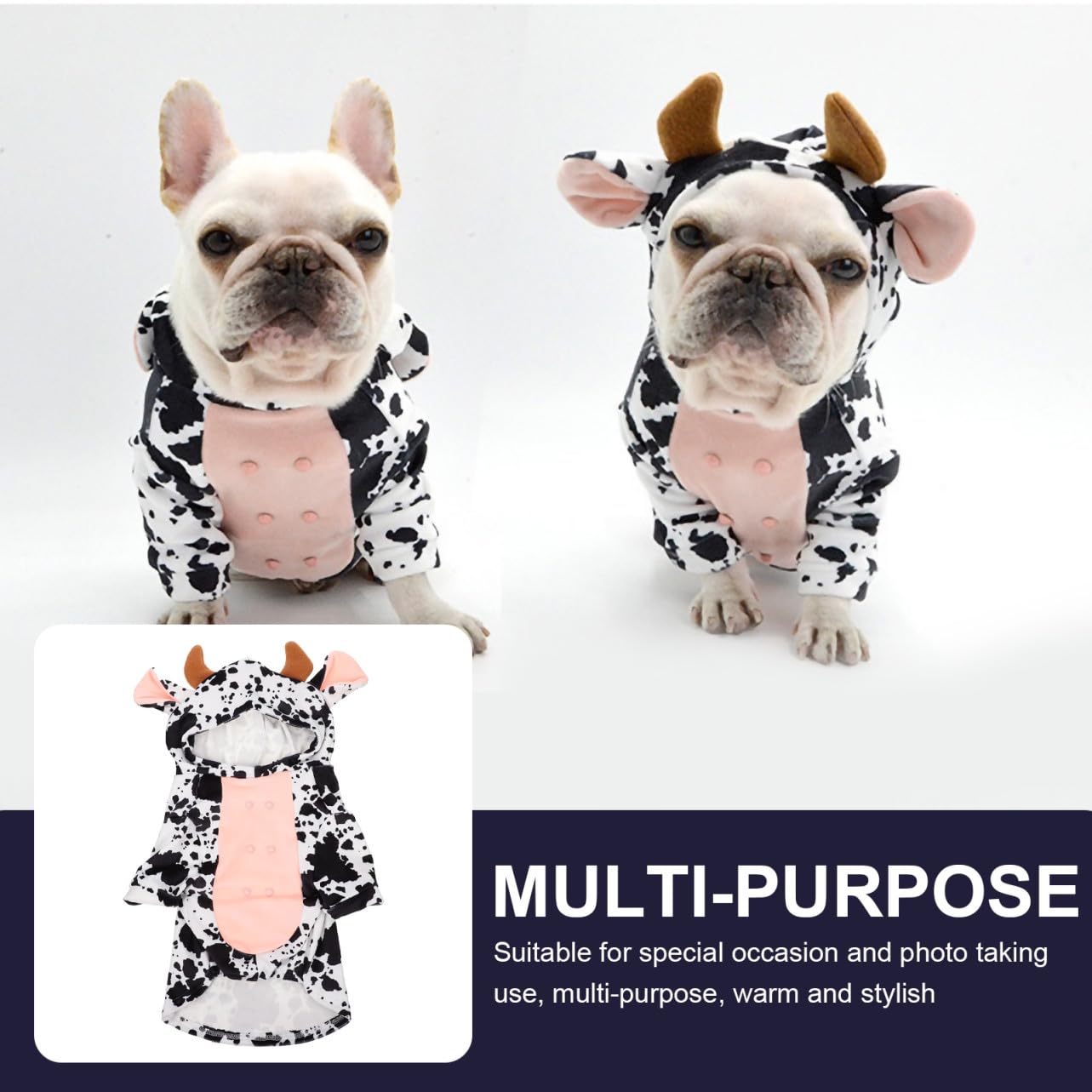 Mipcase 2stücke Kawaii Kuhkostüm Für Haustiere Lustige Tierbekleidung Für Hunde Und Katzen Dekorative Kleidung Für Besondere Anlässe Und Fotoshootings Warm Und Stilvoll