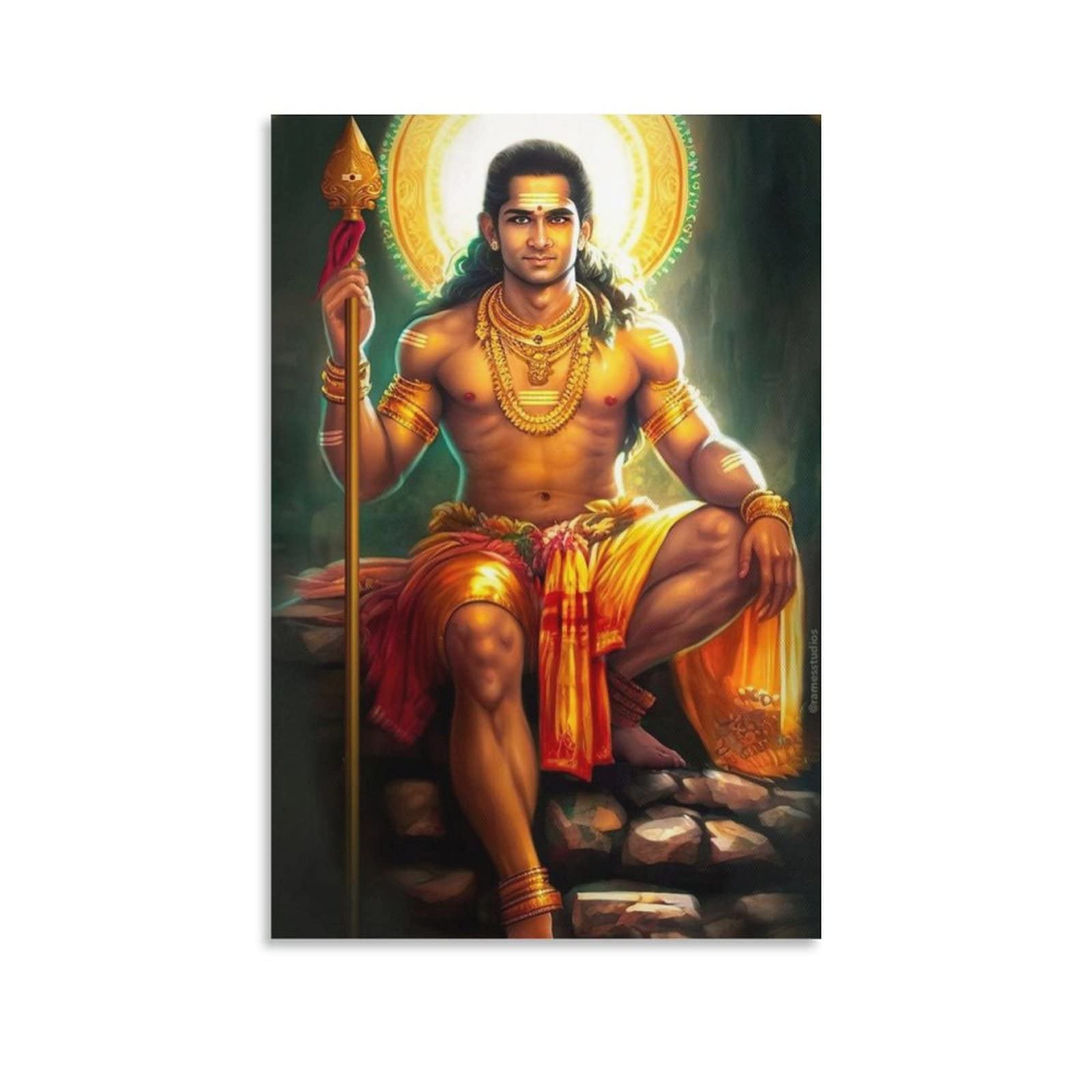Lord Murugan Adult Poster Hindu Idol Canvas Printing, Canvas Painting  Wall Art Poster Room Decorat Canvas Painting Posters And Prints Wall Art