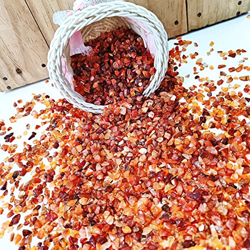 Image of Reiki Crystal Red Carnelian Chips Stone for Vastu Natural Red Carnelian Crystal Chips for Aquarium Home Decor Garden Table Decor Stones Pebble Reiki Gemstones 1 Kg