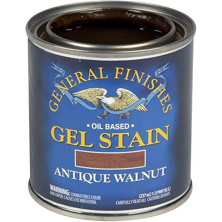 General Finishes Oil Base Gel Stain, 1/2 Pint, Antique Walnut