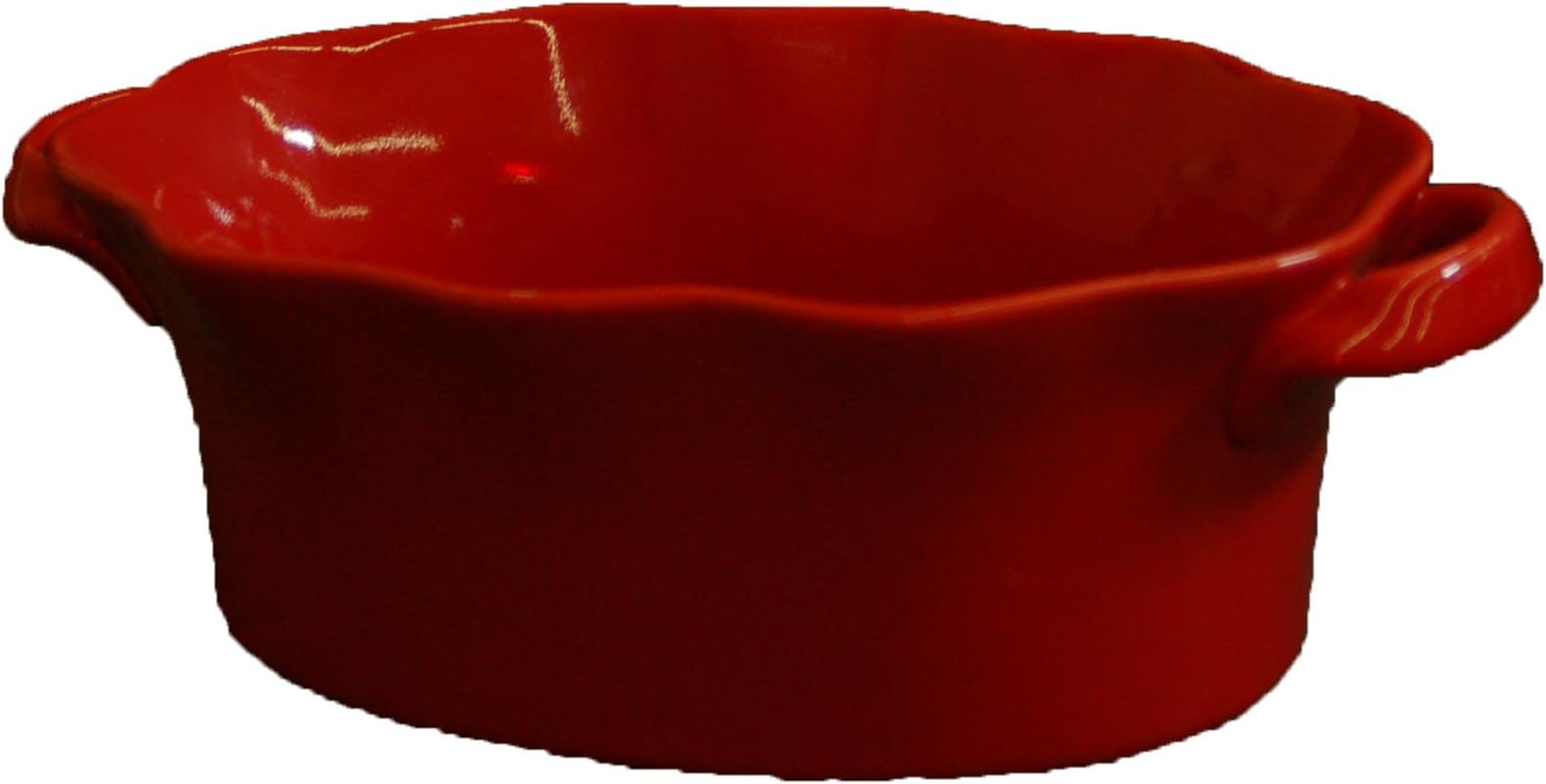 BIA Cordon Bleu Wavy 1-1/2-Quart Deep Oval Baker, Red