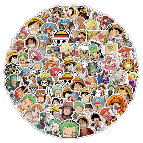 100PCS OP Anime Sticker Pack Cool Cartoon Vinyl Decals for Laptop Water Bottle Phone Skateboard Gift for Men Women Fans