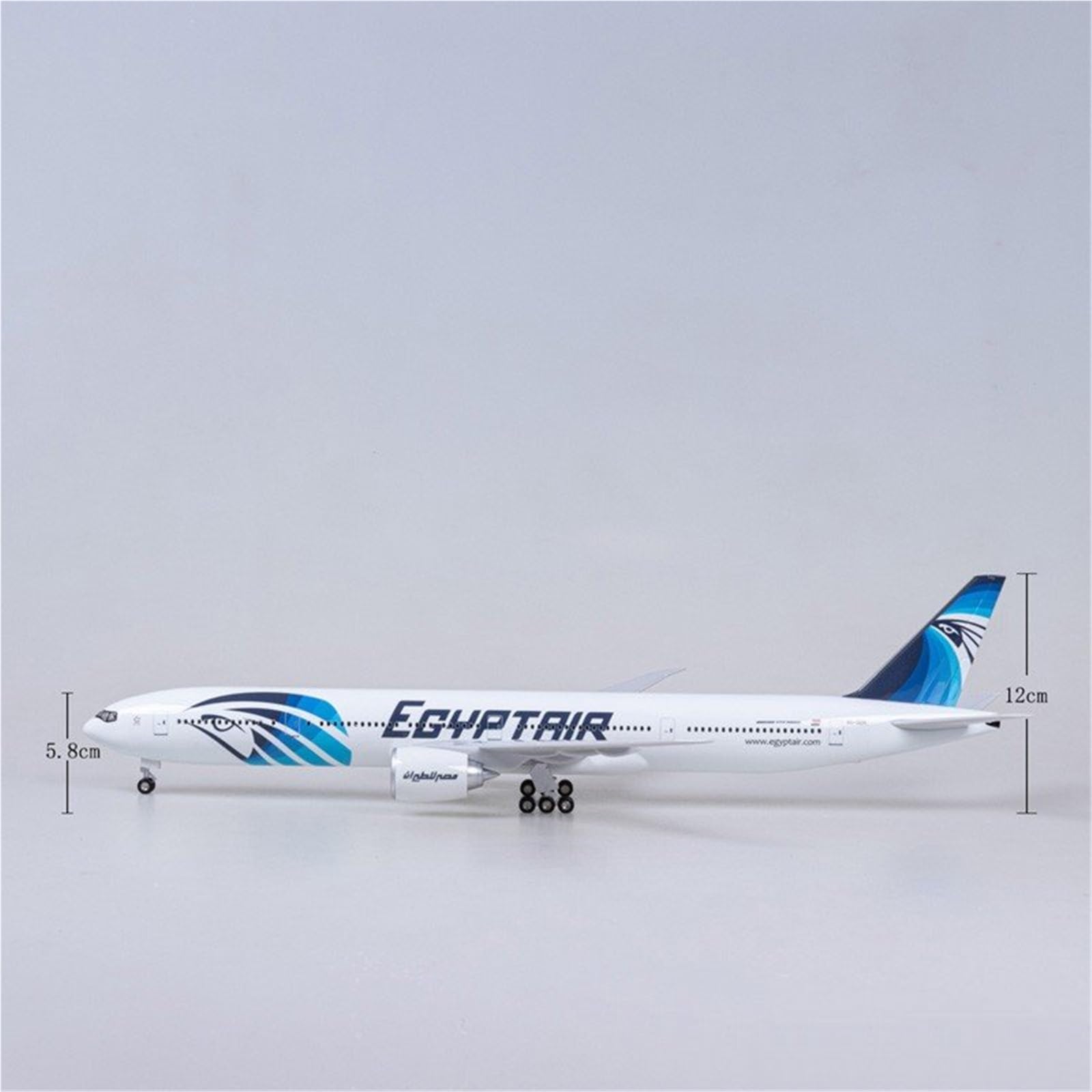 Feng Shui， Repliki modeli samolotów Replika samolotów cywilnych w skali 1/157 47 cm EgyptAir dla modelu samolotu Boeing 777 do wyświetlania miniaturowego w lotnictwie (bez światła)