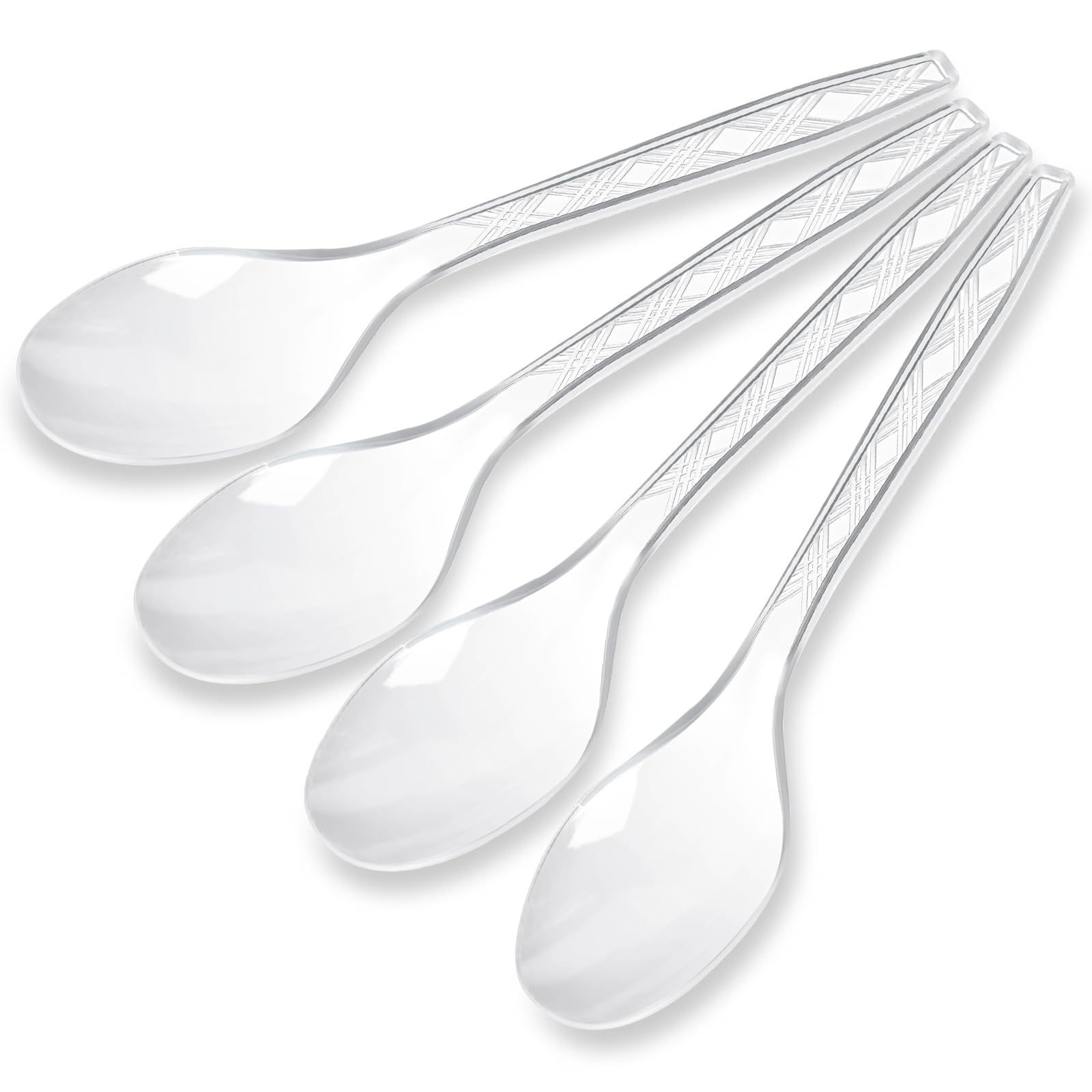 HAKSEN 90PCS Plastic Spoons Bulk, Plastic Silverware Heavy Duty Spoons Disposable Spoons for Party Camping Picnic