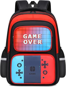 Kids Backpack For Boys, Gamer Boys Backpack with Lunch Box and Pencil Case For Children Teens Elementary Middle School, Mochilas Escolares Para Ninos