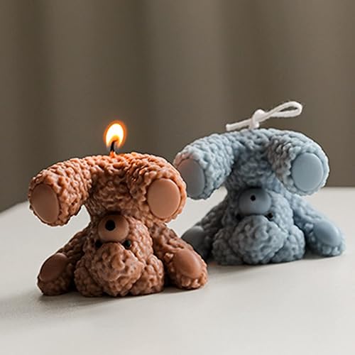 Miniatura 5 de TOPYS Moldes de silicona para velas de oso invertido en 3D, molde de chocolate con oso lindo, moldes novedosos para colgante de resina, tallado de