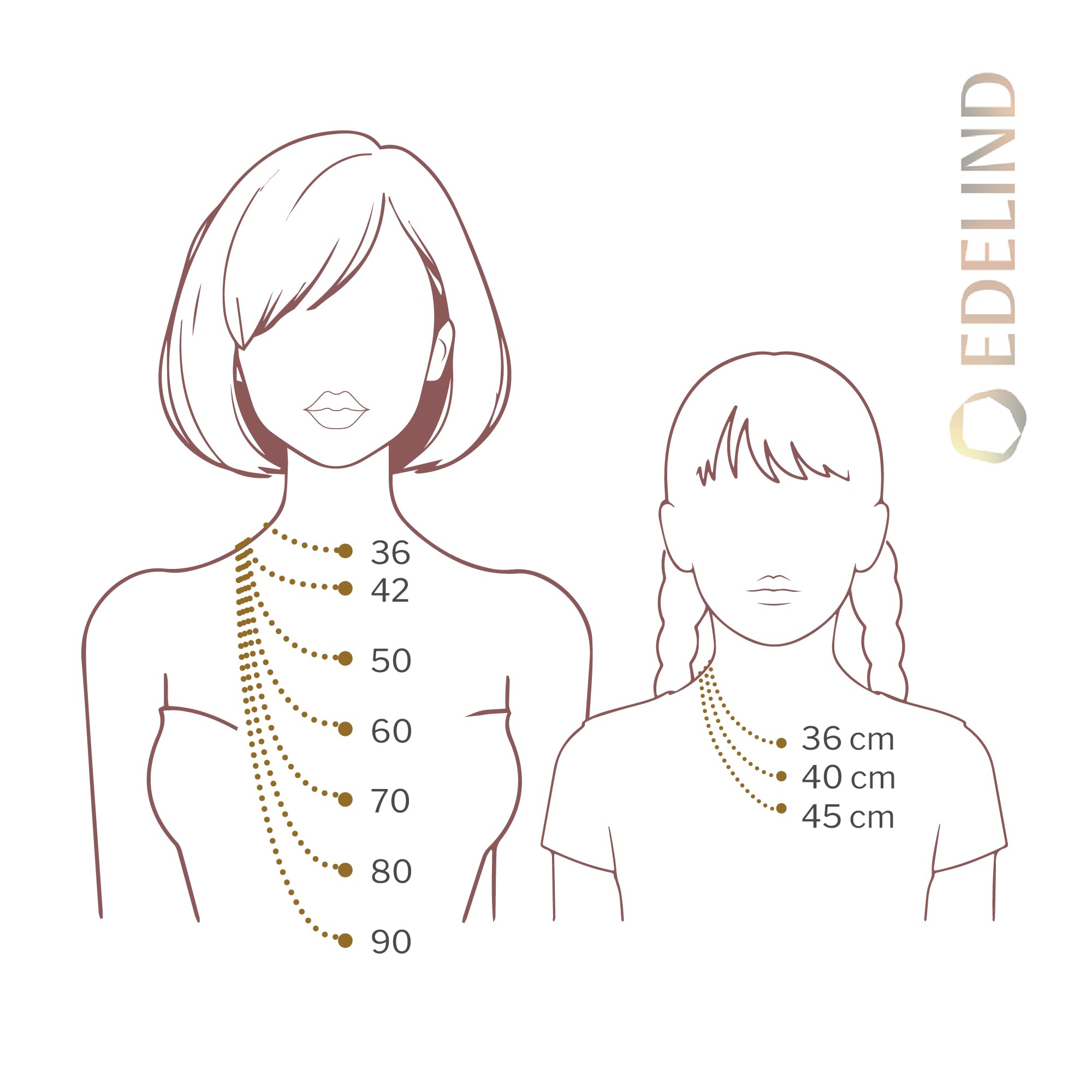 EDELIND Cadena Ancla Redonda 8 9 14 18k Oro Amarillo 0.8mm Collar Cadena Mujer Hombre de Oro Macizo 333 375 585 750 de 34 a 80cm Caja de Regalo de joyería