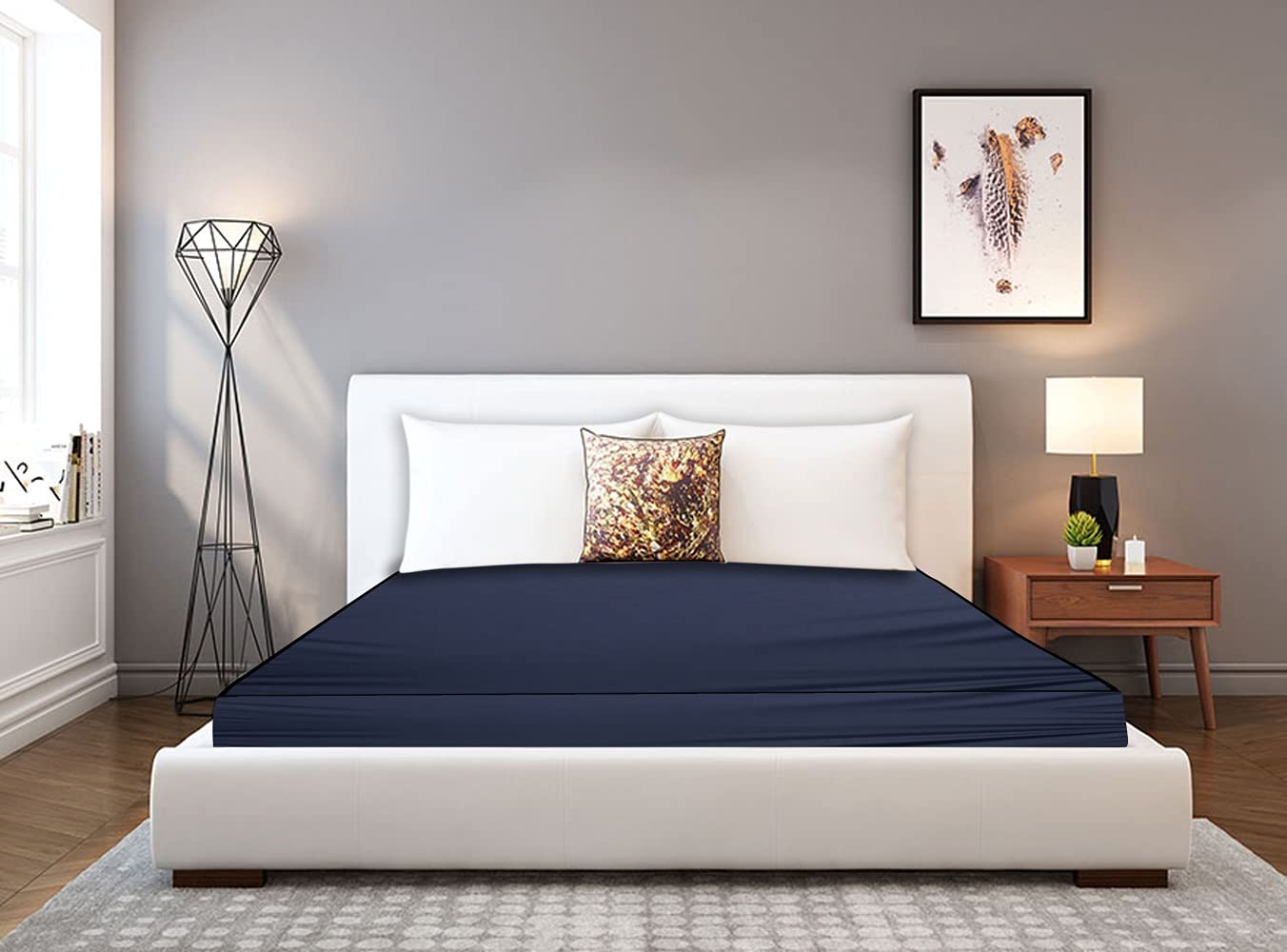 Stylista Mattress Protector Waterproof/Hypoallergenic Polyester King Size LxW 78x75 Blue-picture-10