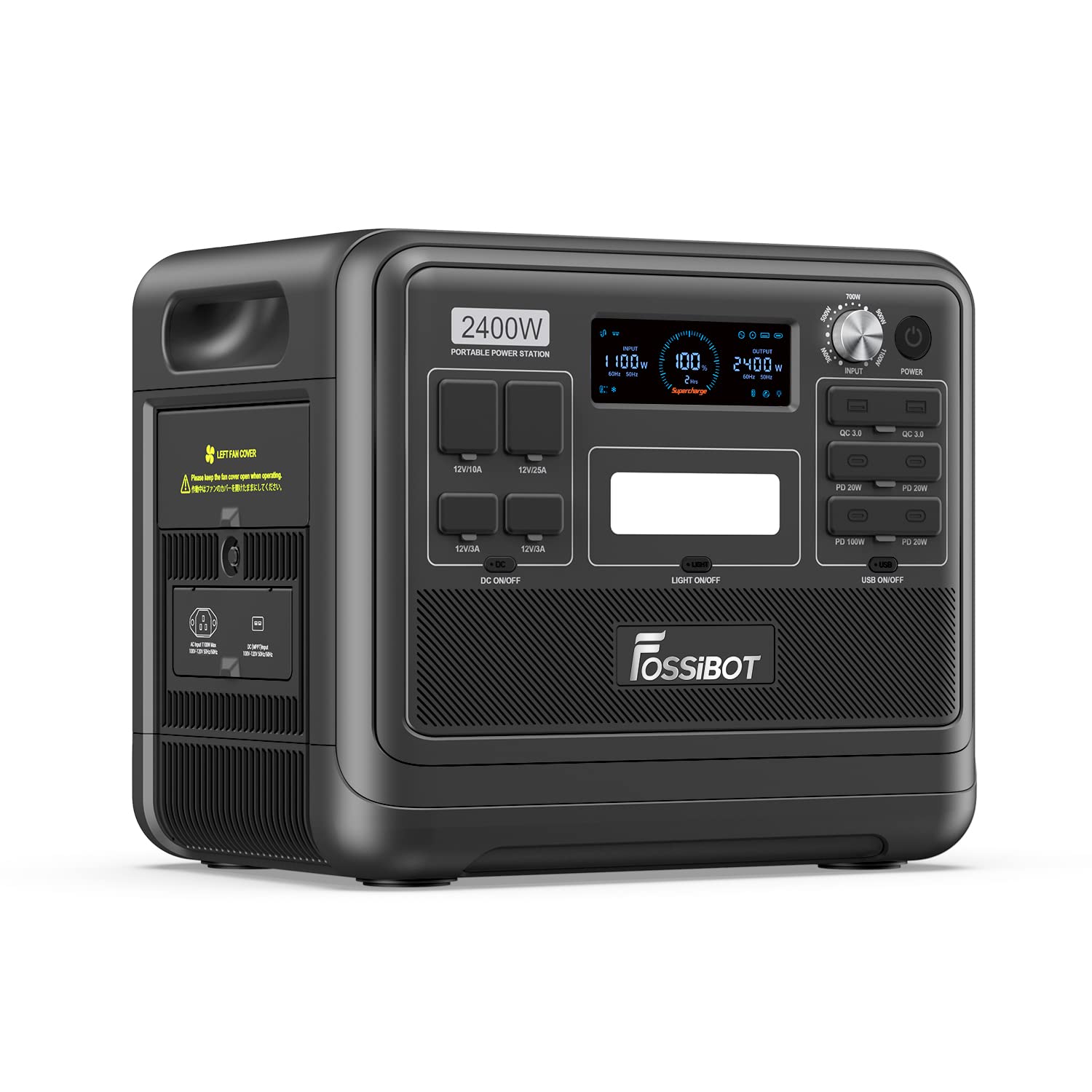 FOSSiBOT Portable Power Station F2400 2400W 4800W Peak LiFePO4 Portable Power Station 1 5H Fast Charging Solar Generatorfor