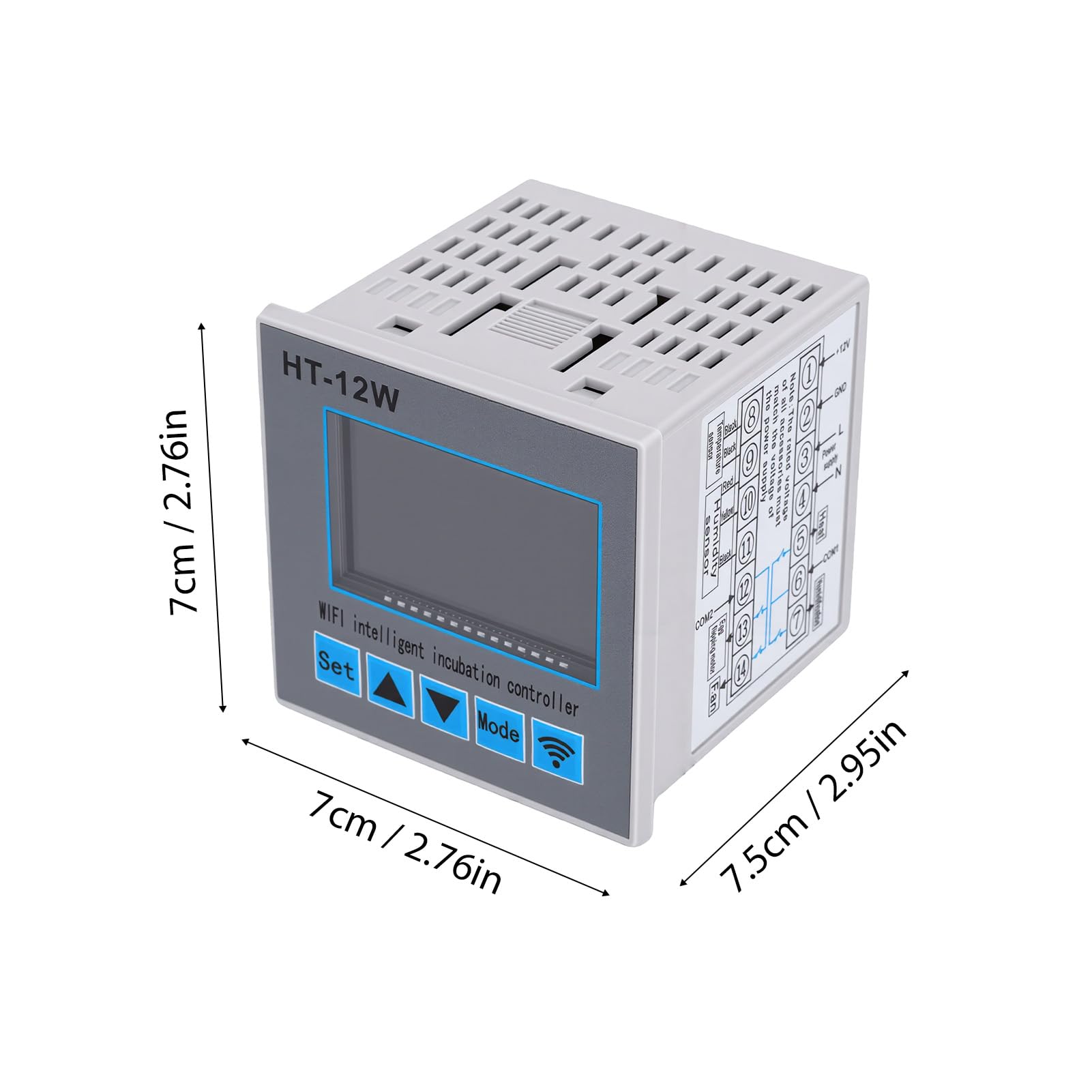 Fdit Regolatore di Temperatura per Incubatrice per Uova, Igrometro LCD WiFi | Controllo remoto tramite smartphone tramite WiFi, precisione della temperatura di ±0,1℃, uscita a 4 , 999 record di