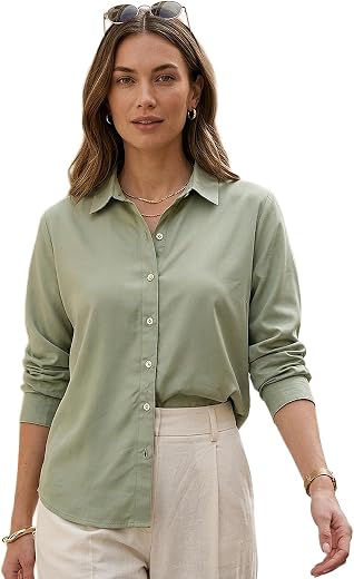 Urbano Fashion Women's Modal Viscose Full Sleeve Regular Fit Casual Solid Shirt with Regular Collar