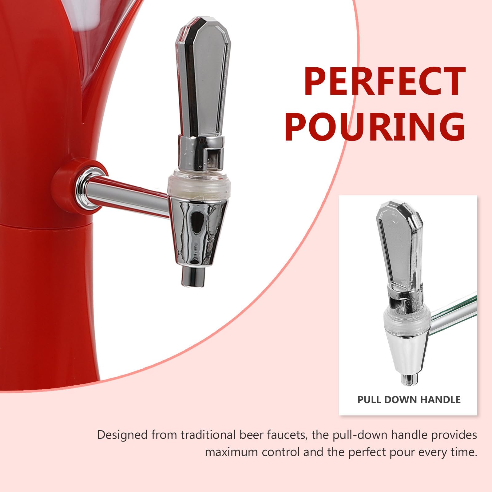 Dispensador de Cerveza Grifo y Diseño de Luminoso, Capacidad 1.5l, Material Plástico, Adecuado para Bar y Patio