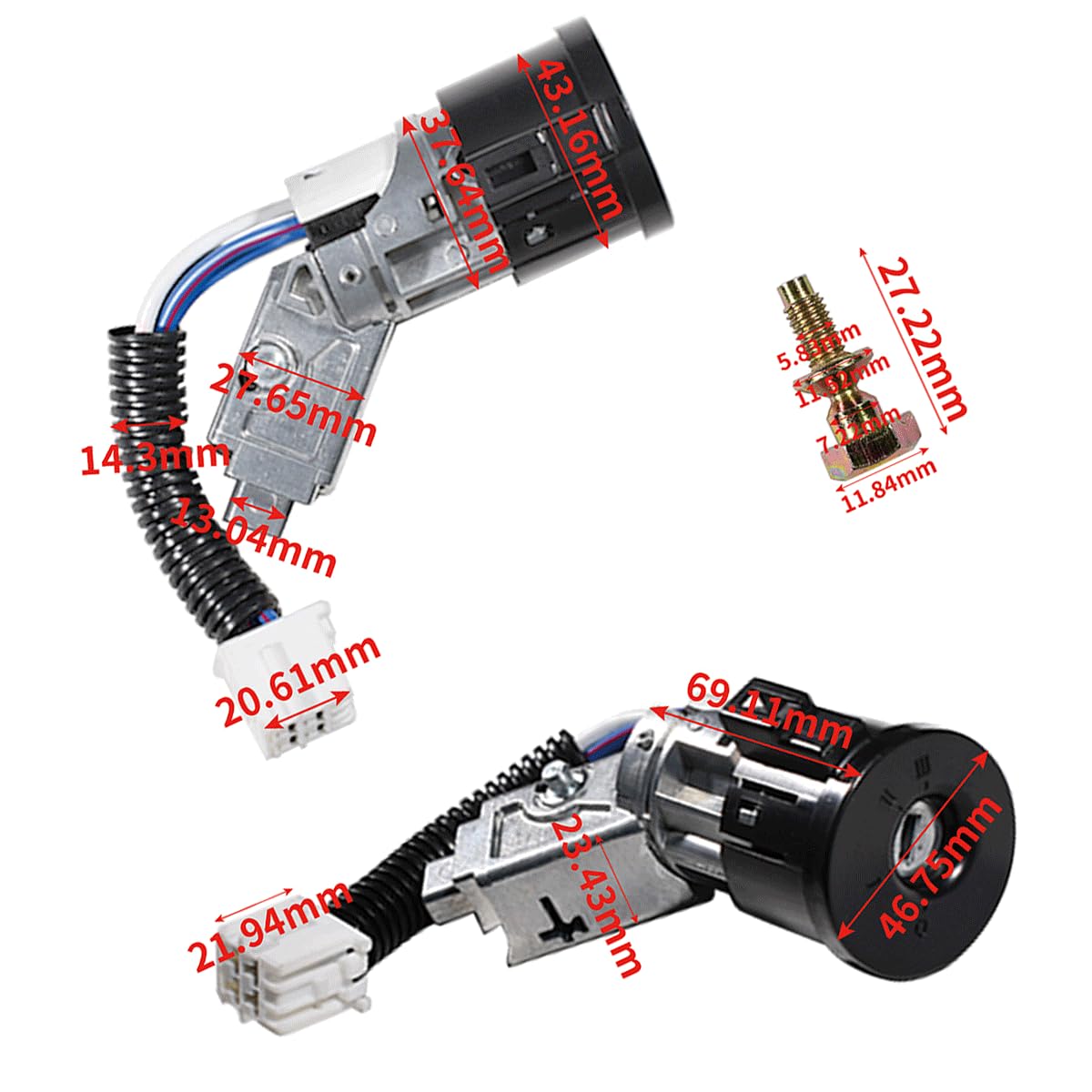 3 set di serrature di accensione e serrature per porte Set cilindri di chiusura con 8 chiavi compatibili con Citroen C1 Peugeot 107 Toyota Aygo 2005-2014