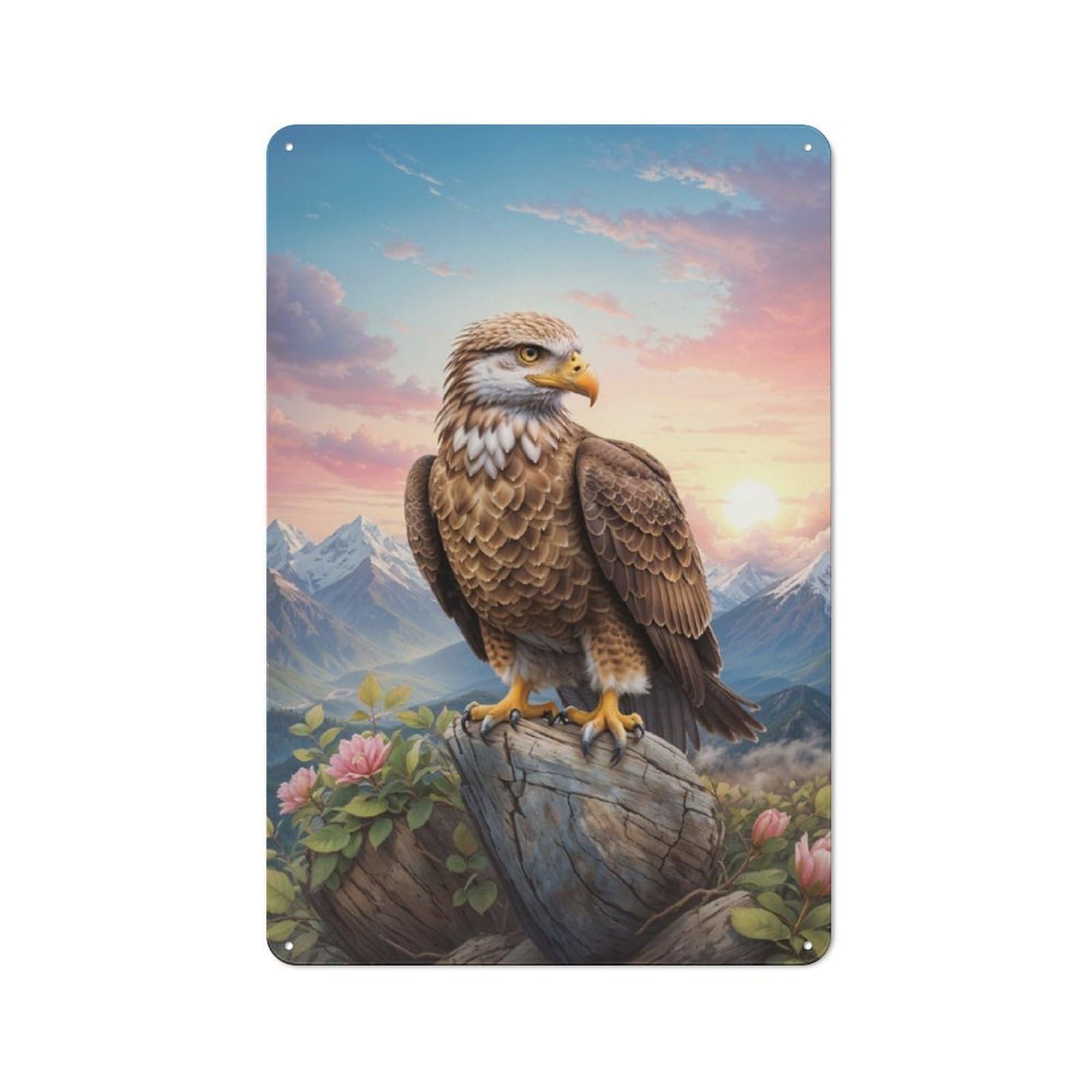 Junmoney Eagle King Of The Mountain Retro-Style Metal Plaque 30X20cm For Kitchen Or Home Bar, Gift For Home Bar Enthusiasts During The Christmas Season