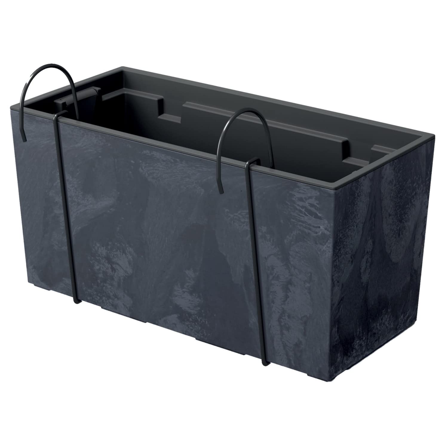 Prosperplast URBI CASE BETON EFFECT W flower pot, dimensions (mm) 395x185x195, color Anthracite