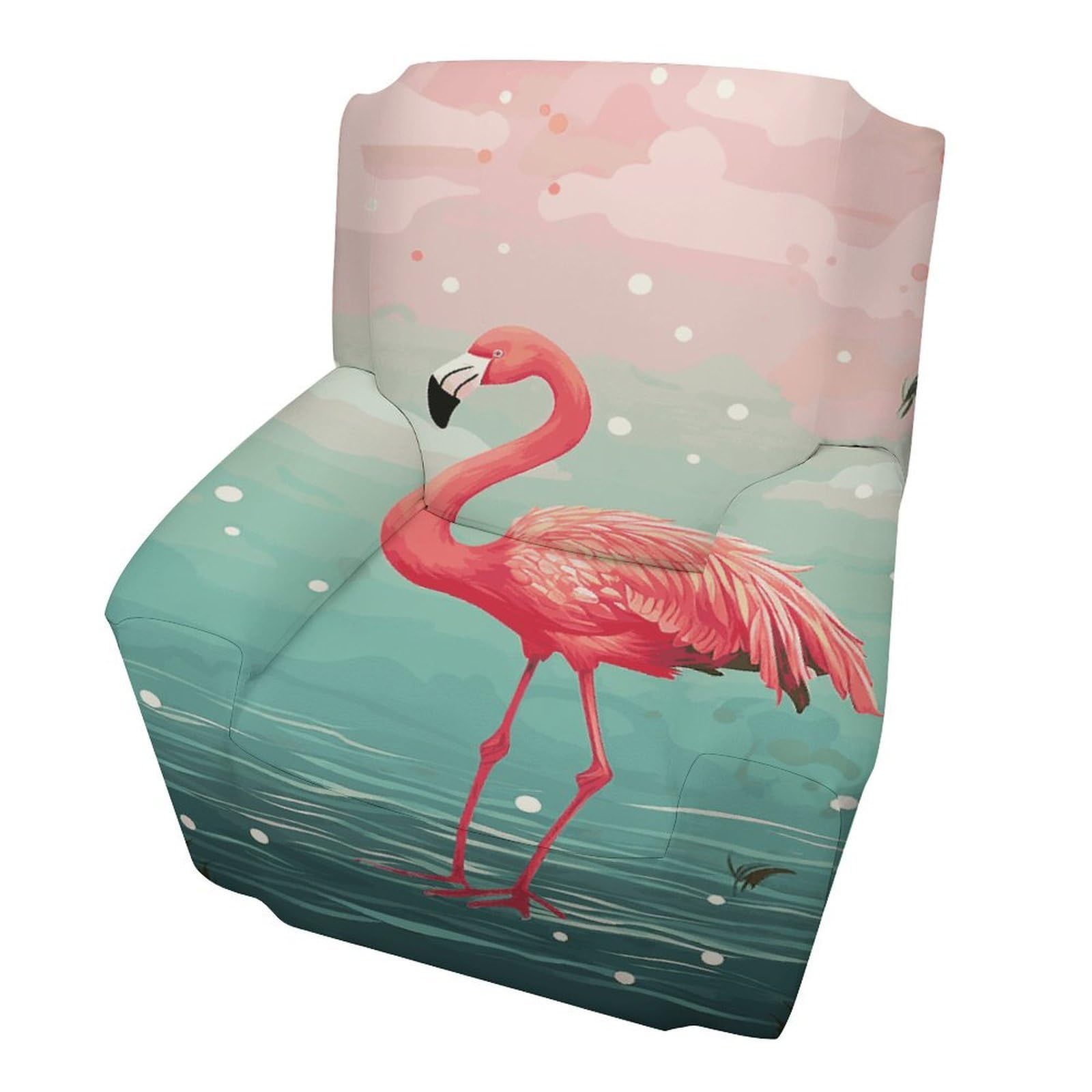 Fodpand Style Flamingos Sofa Cover Soft 1 Seater Sofa Slipcover For Pets Washable,Couch Cover With Elastic Straps Furniture Protector