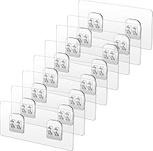 WLLHYF Shower Caddy Adhesive Hooks Replacement Strong Stickers Shower Hooks Wall Hooks Waterproof for Bathroom Shower Shelf Basket Soap Dish Hanging Hooks No Drilling (8 Transparent)