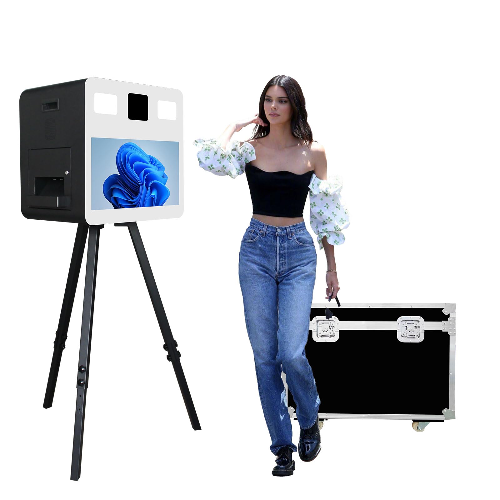 Przenośny statyw DSLR Fotobudka z ekranem dotykowym na imprezy weselne