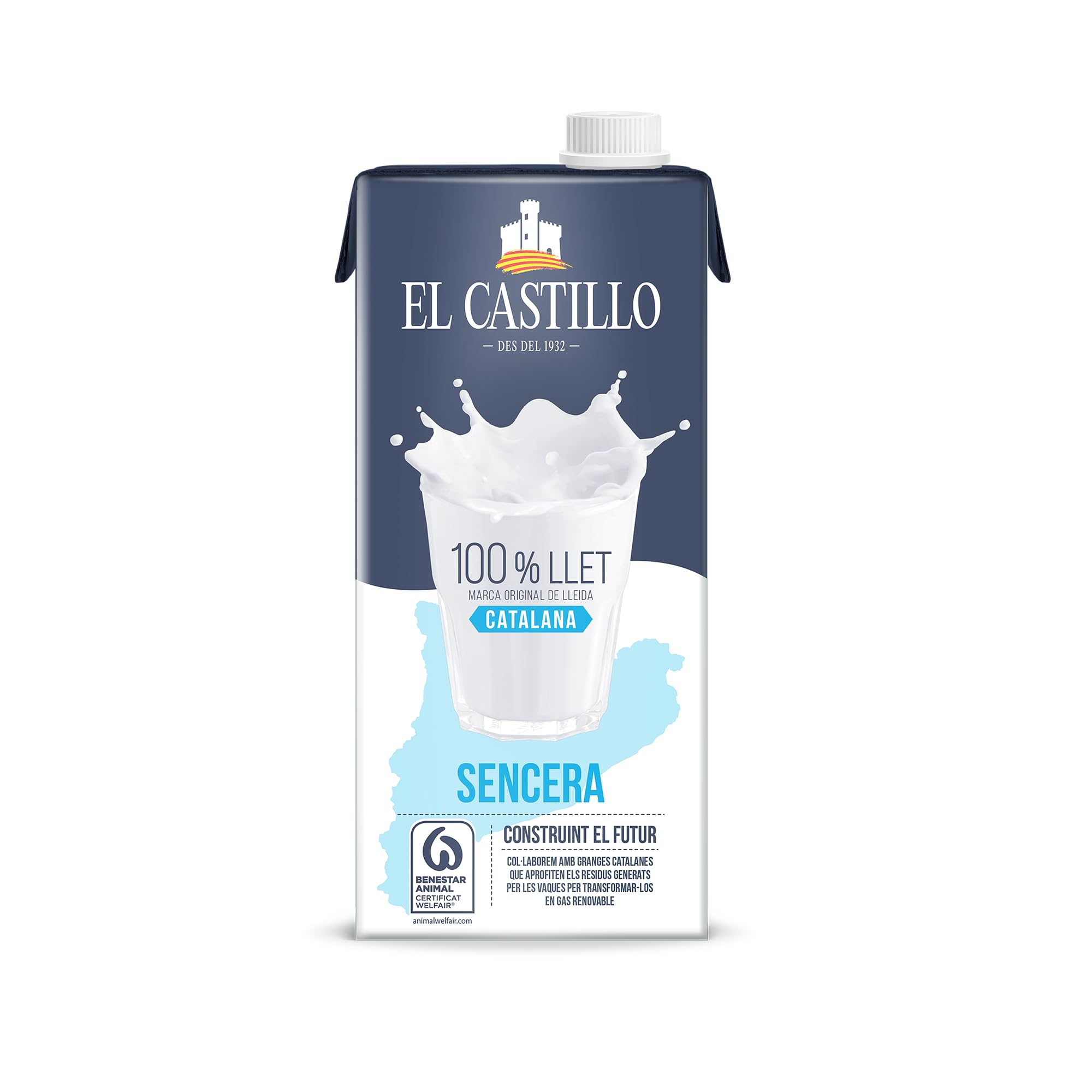 El Castillo Leche Entera Rica en Calcio y Proteínas Sin Gluten Sin Azúcares Añadidos Pack 6x1L