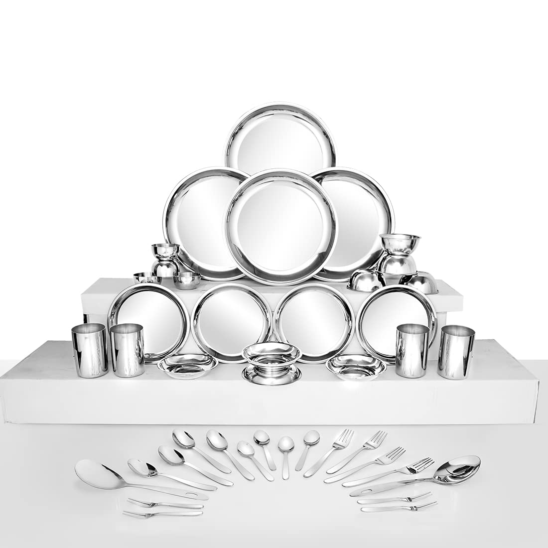 Shri & Sam Stainless Steel Solid Delight Dinner Set, 42 Pieces (B09Z8CJG6L) Amazon Price History, Amazon Price Tracker